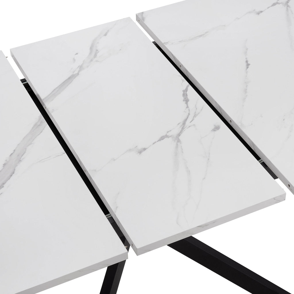 Table de salle à manger ovale extensible Brooke (4 à 8 couverts) - Pierre/Noir