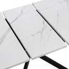 Table de salle à manger ovale extensible Brooke (4 à 8 couverts) - Pierre/Noir