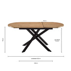 Table de salle à manger ovale extensible Brooke 4-8 places - Bois