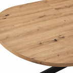 Table de salle à manger ovale extensible Brooke (4 à 8 couverts) - Bois/Noir