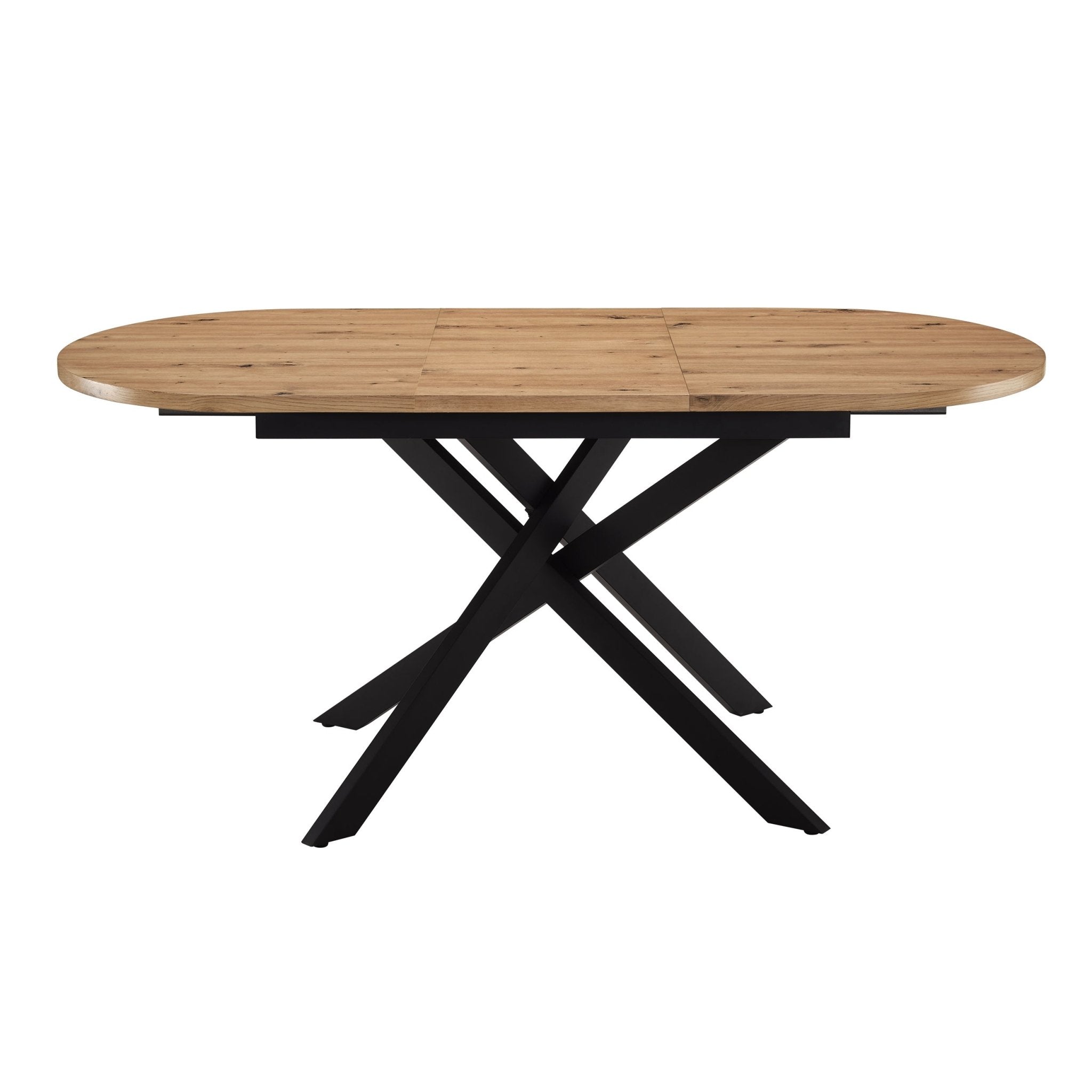 Table de salle à manger ovale extensible Brooke (4 à 8 couverts) - Bois/Noir