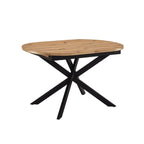 Table de salle à manger ovale extensible Brooke (4 à 8 couverts) - Bois/Noir