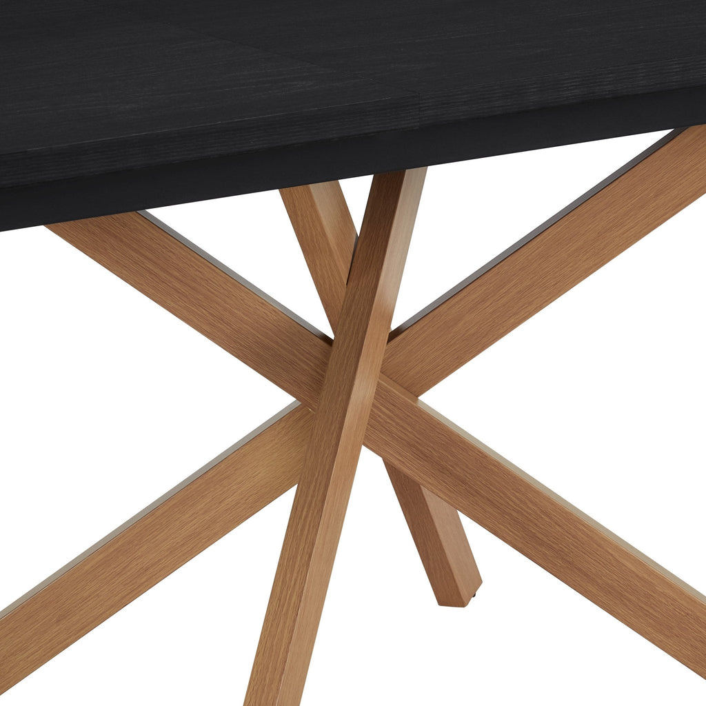 Table de salle à manger rectangulaire extensible Brooke 6-10 places - Noir/Bois