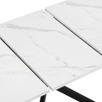 Table de salle à manger rectangulaire extensible Brooke, 6 à 10 couverts - Pierre/Noir