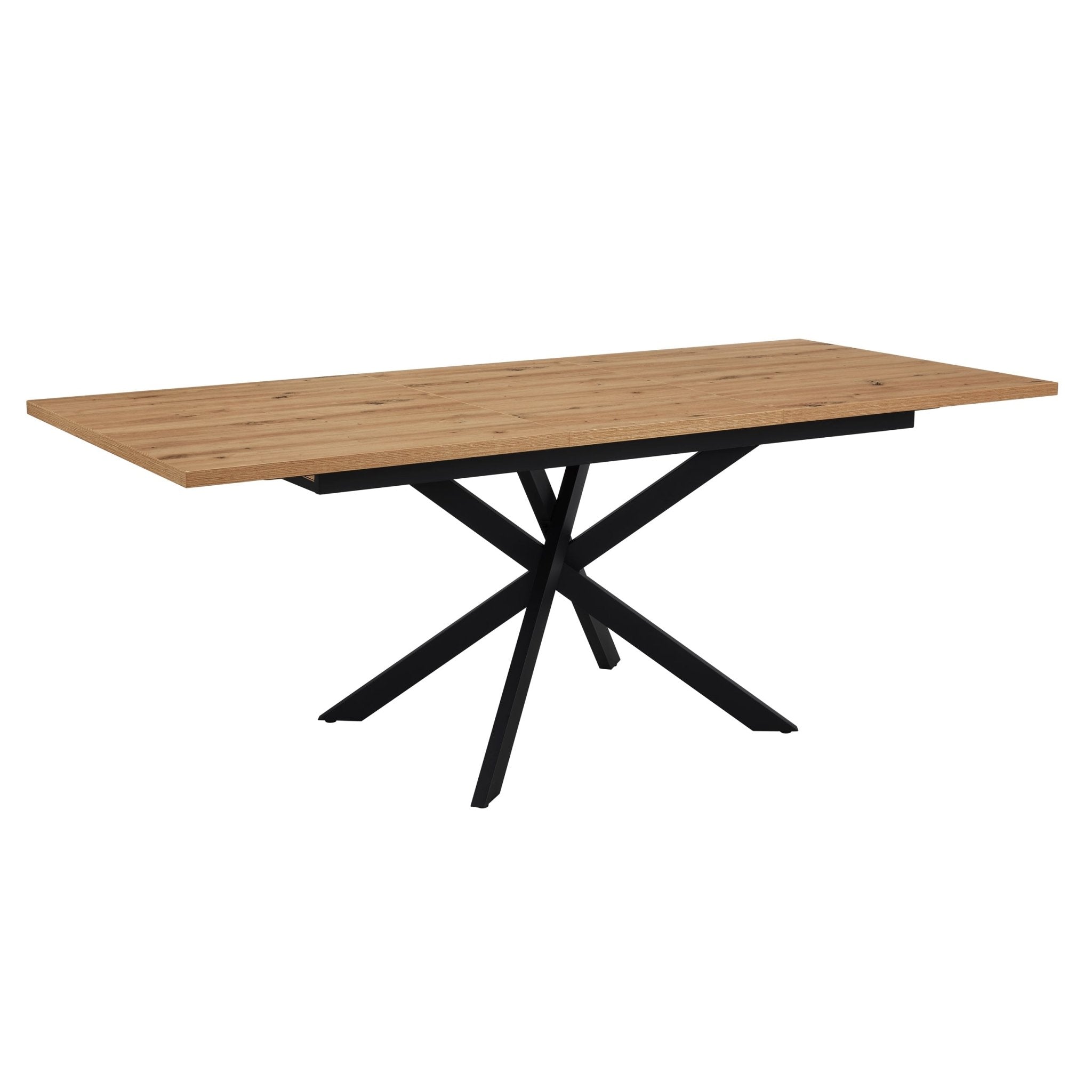 Table de salle à manger rectangulaire extensible Brooke, 6 à 10 couverts - Bois/Noir