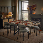 Table de salle à manger rectangulaire extensible Brooke, 6 à 10 couverts - Bois/Noir