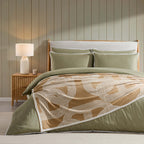 Housse de couette en coton ultra-doux 300 fils/cm² teint uni - Olive