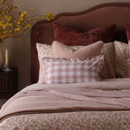 Housse de coussin matelassée en coton délavé Arno - Rose délavé