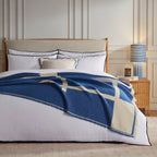 Housse de couette en coton ultra-doux 300 fils/cm², teinte unie, en bambou - Blanc/Noir